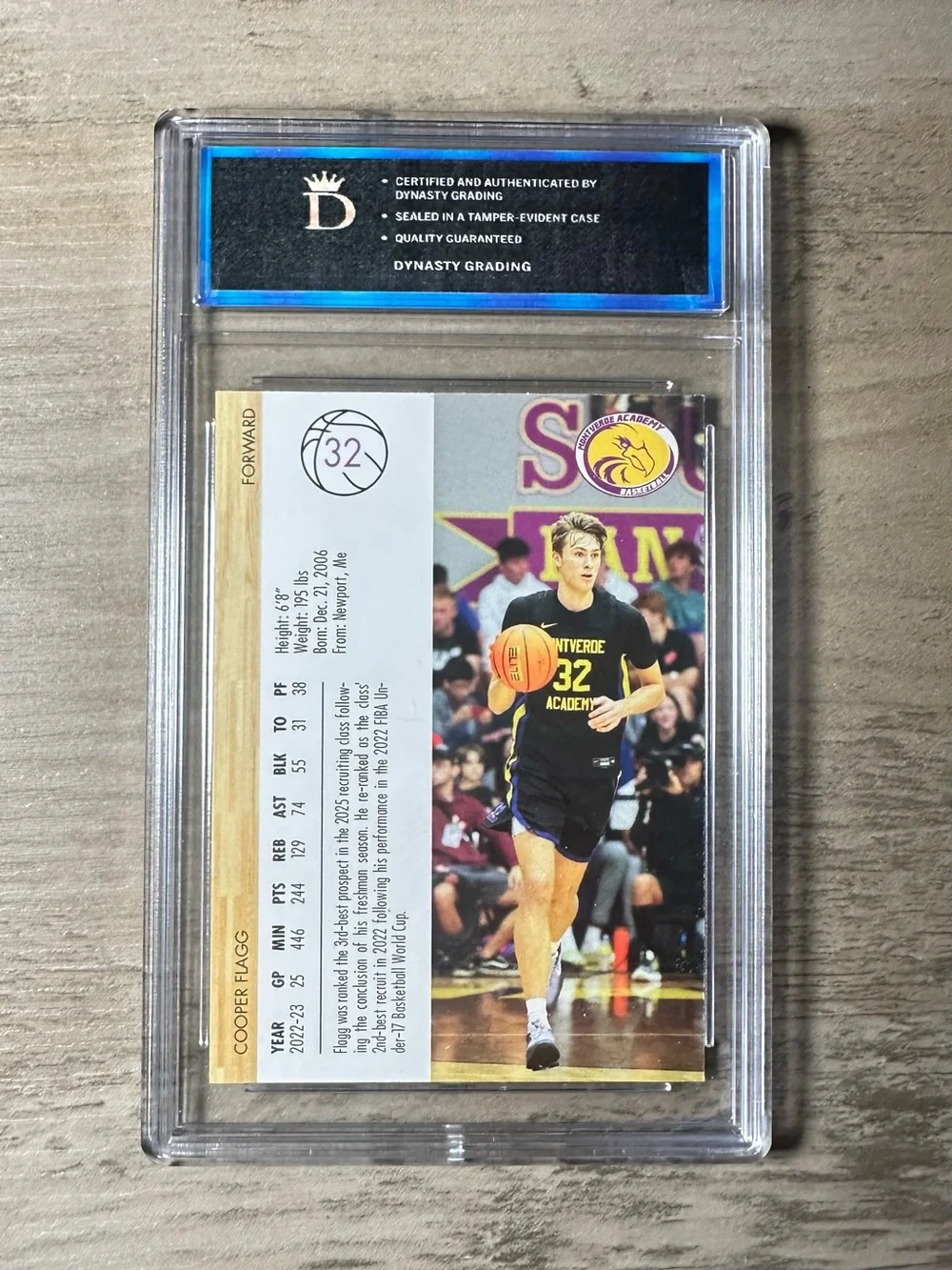 Cooper Flagg College Rookie Gem Mint 10 Novelty Card. Montverde Acadamy.